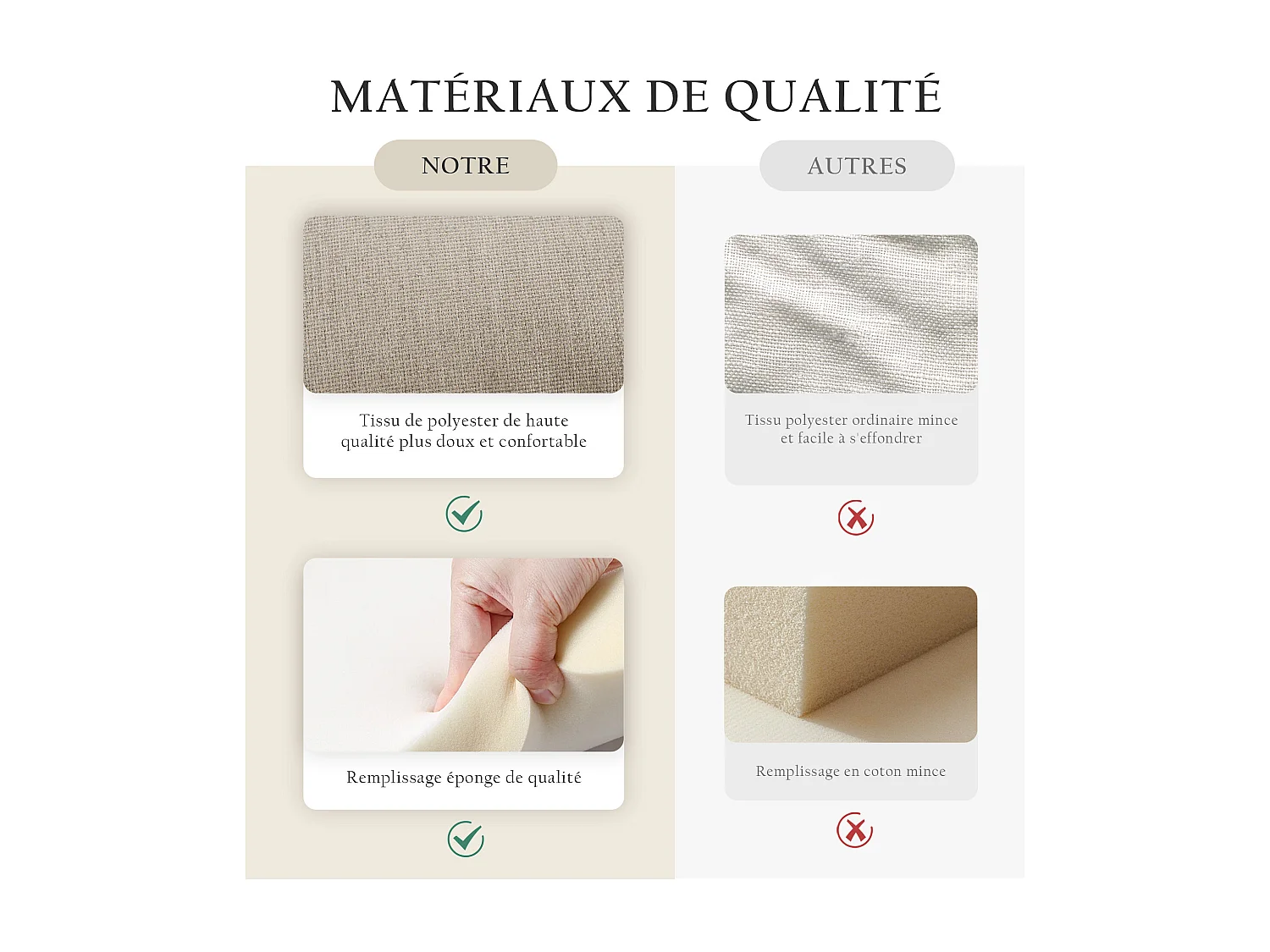 Salon de jardin, ensemble de meubles de jardin en corde, ensemble de salon, pieds réglables, plateau en verre lisse, lot de 4, avec coussins