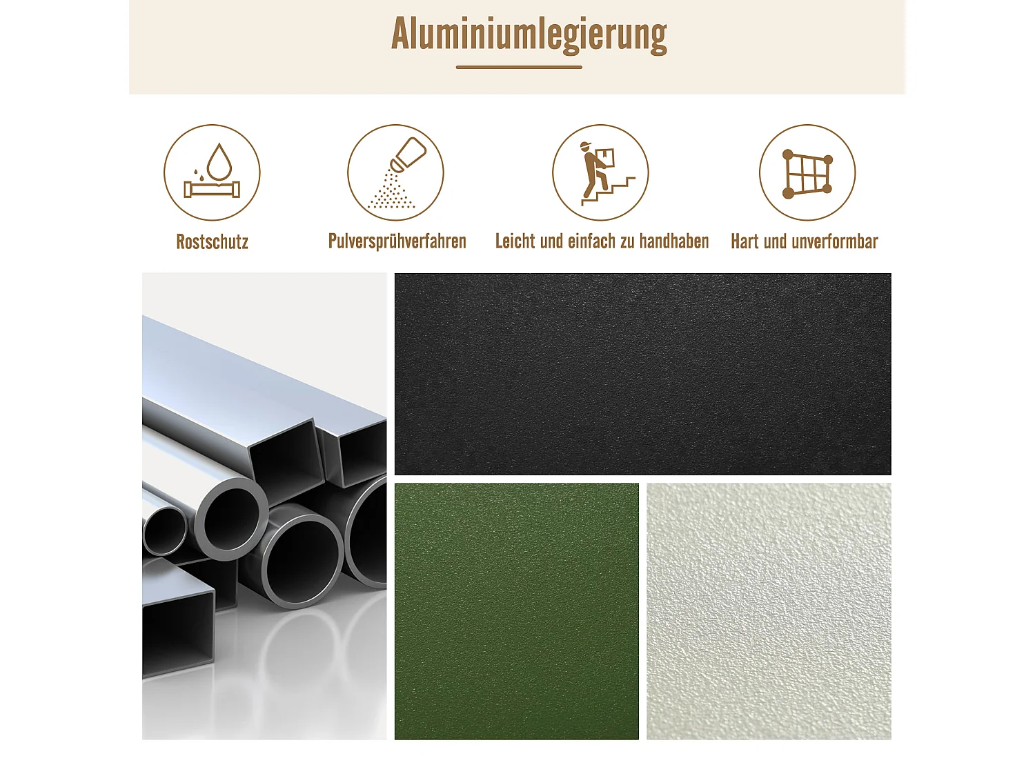 Ensemble de meubles de balcon en aluminium 3 pièces, mobilier d'extérieur, rotin PE, beige