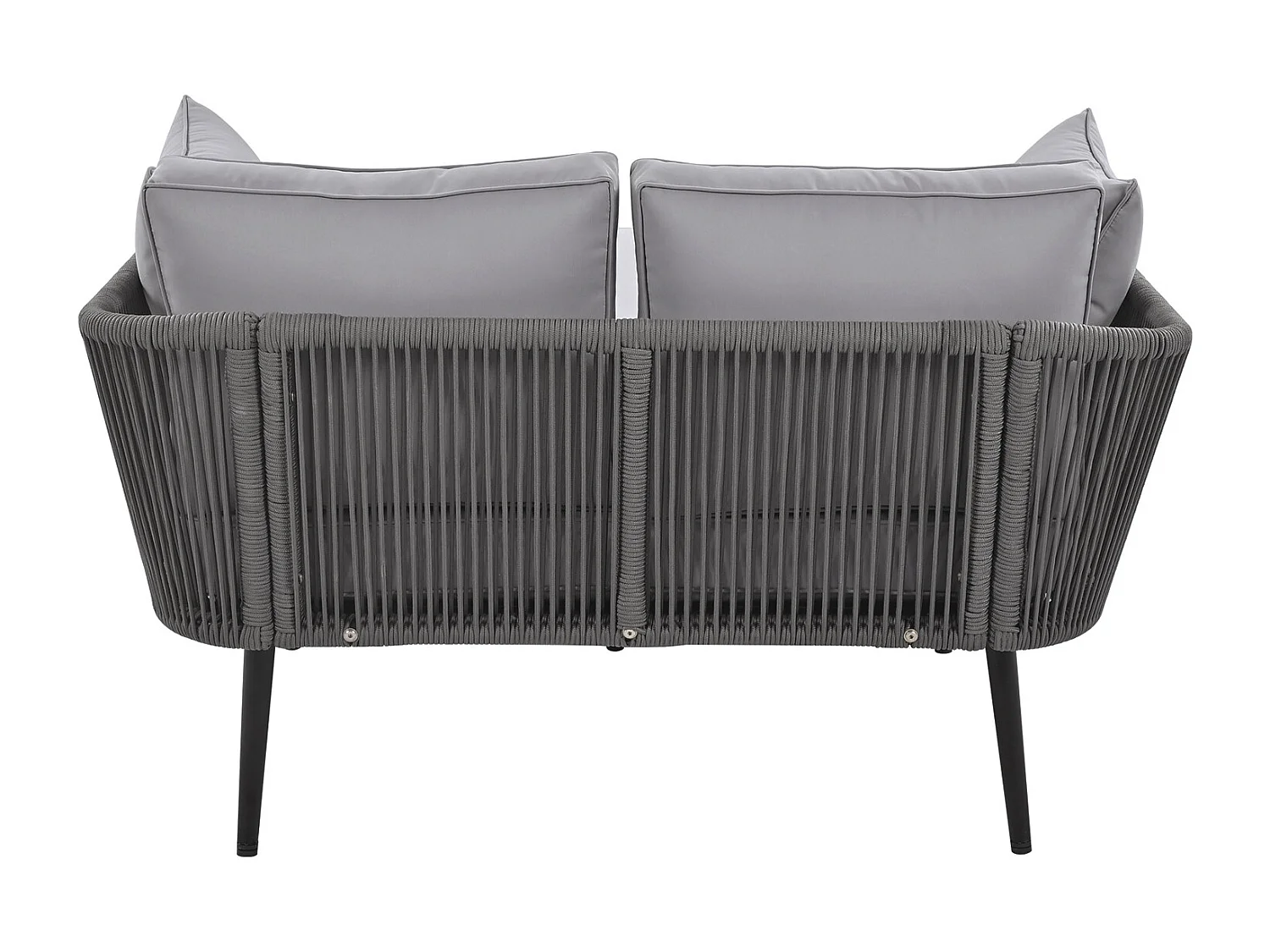 Tuinbank met kussens, ligstoel voor buiten, tuinlounge, balkonmeubelset, loungemeubels, terrasmeubels, grijs