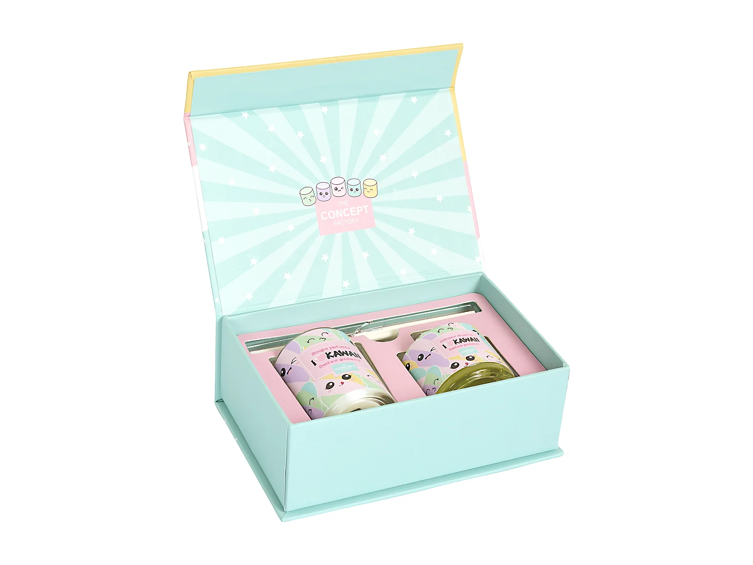 Bougie Parfumee Et Diffuseur Coffret Kawaii Multicolore
