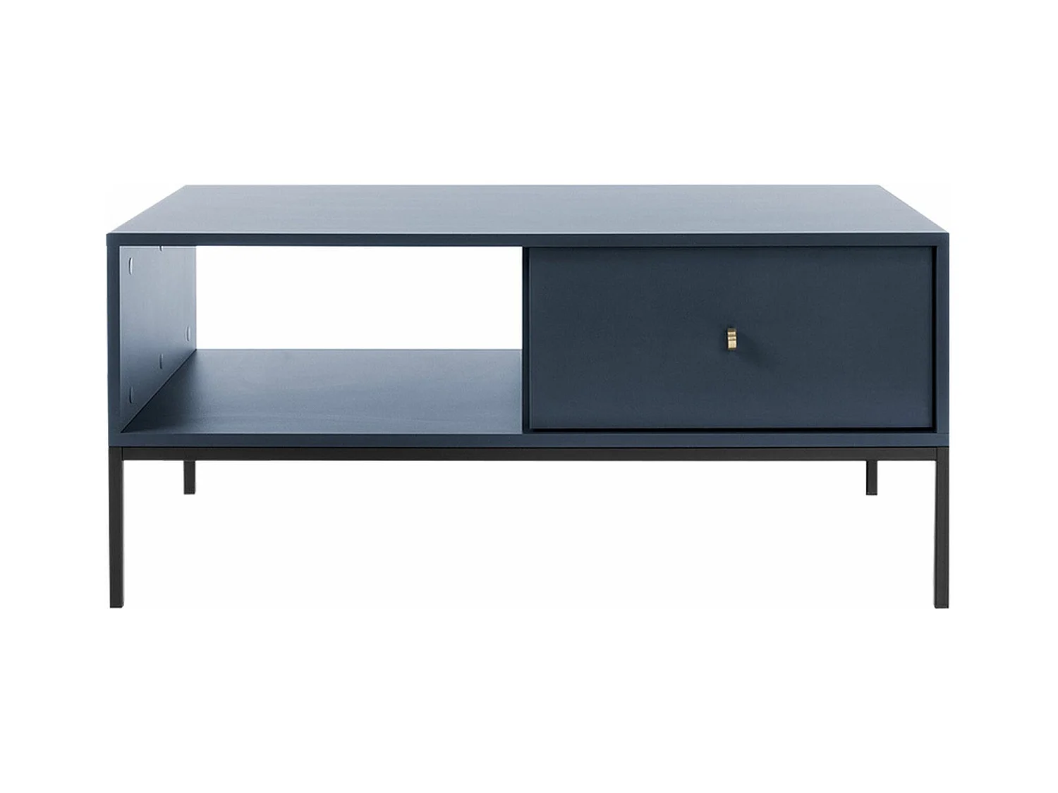 Table basse - 104x68 cm - marine avec pieds dorés - VELLORE