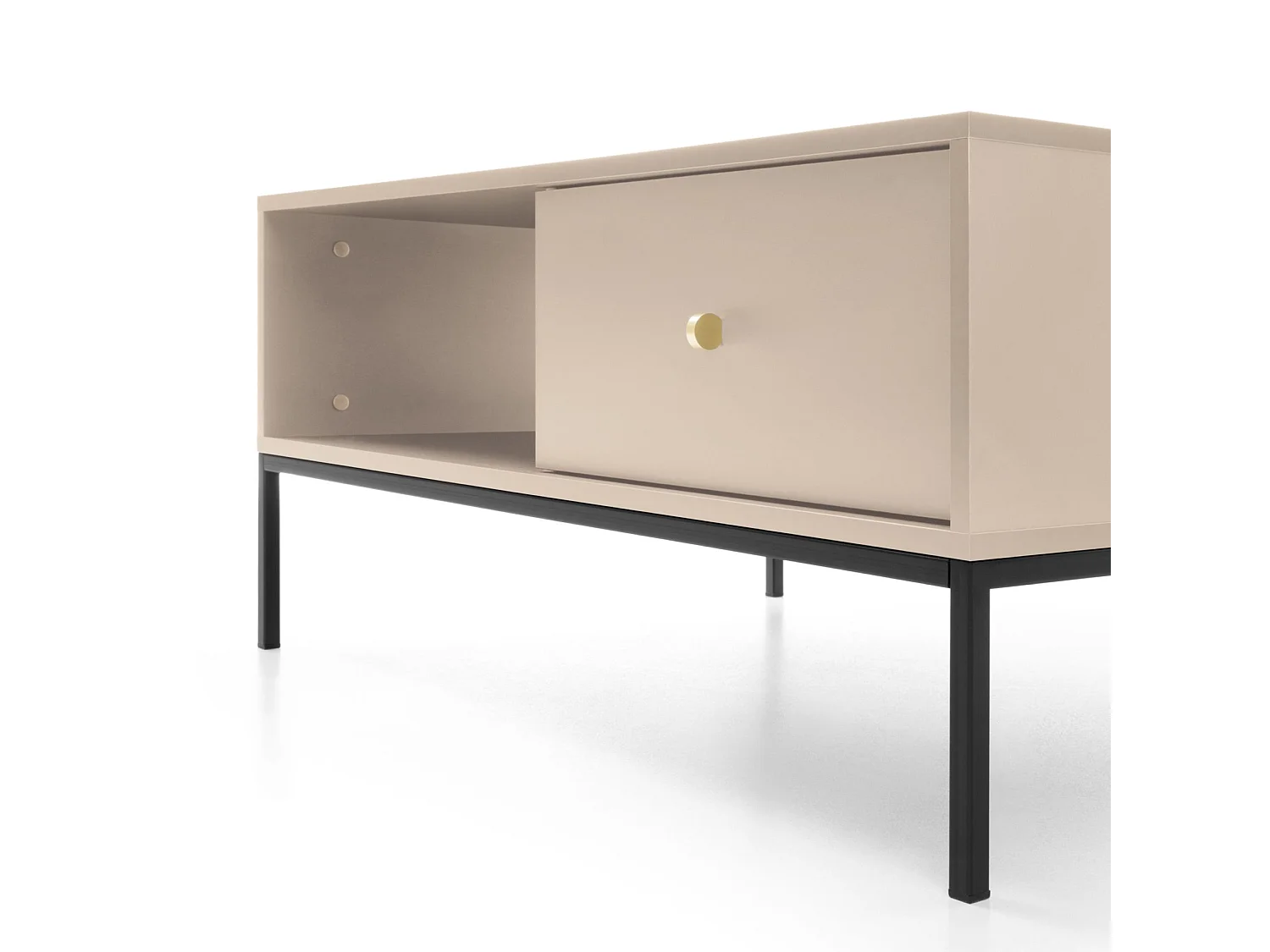 Table basse - 104x68 cm - beige avec pieds dorés - VELLORE