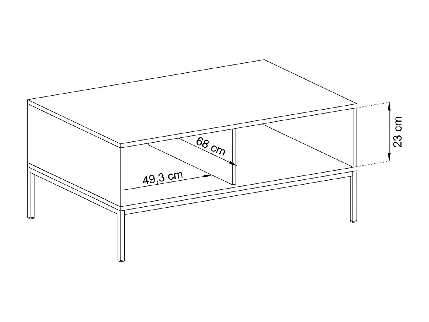 Table basse - 104x68 cm - beige avec pieds dorés - VELLORE