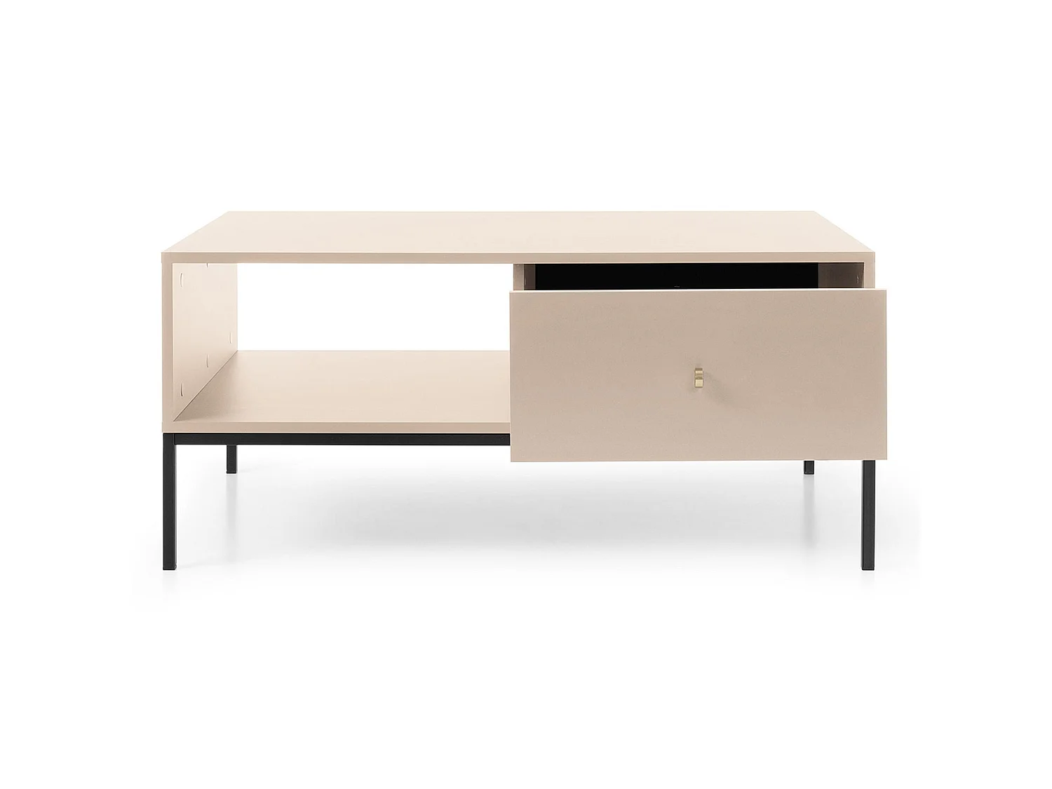 Table basse - 104x68 cm - beige avec pieds dorés - VELLORE