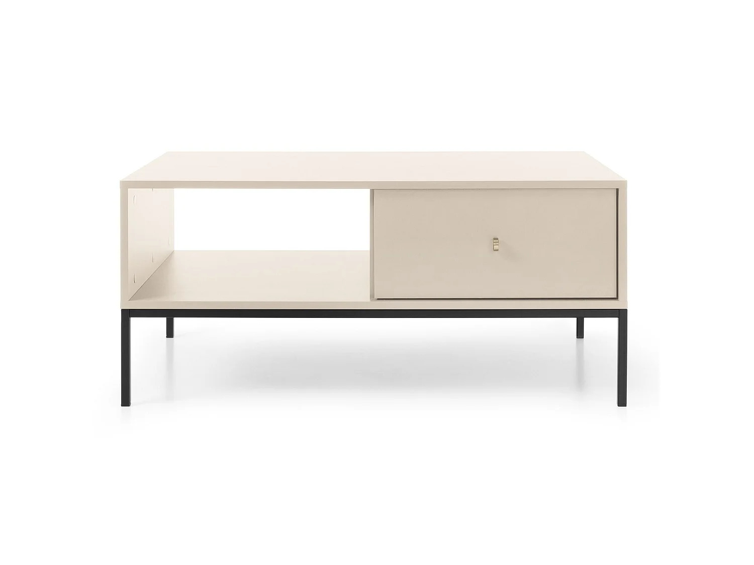Table basse - 104x68 cm - beige avec pieds dorés - VELLORE