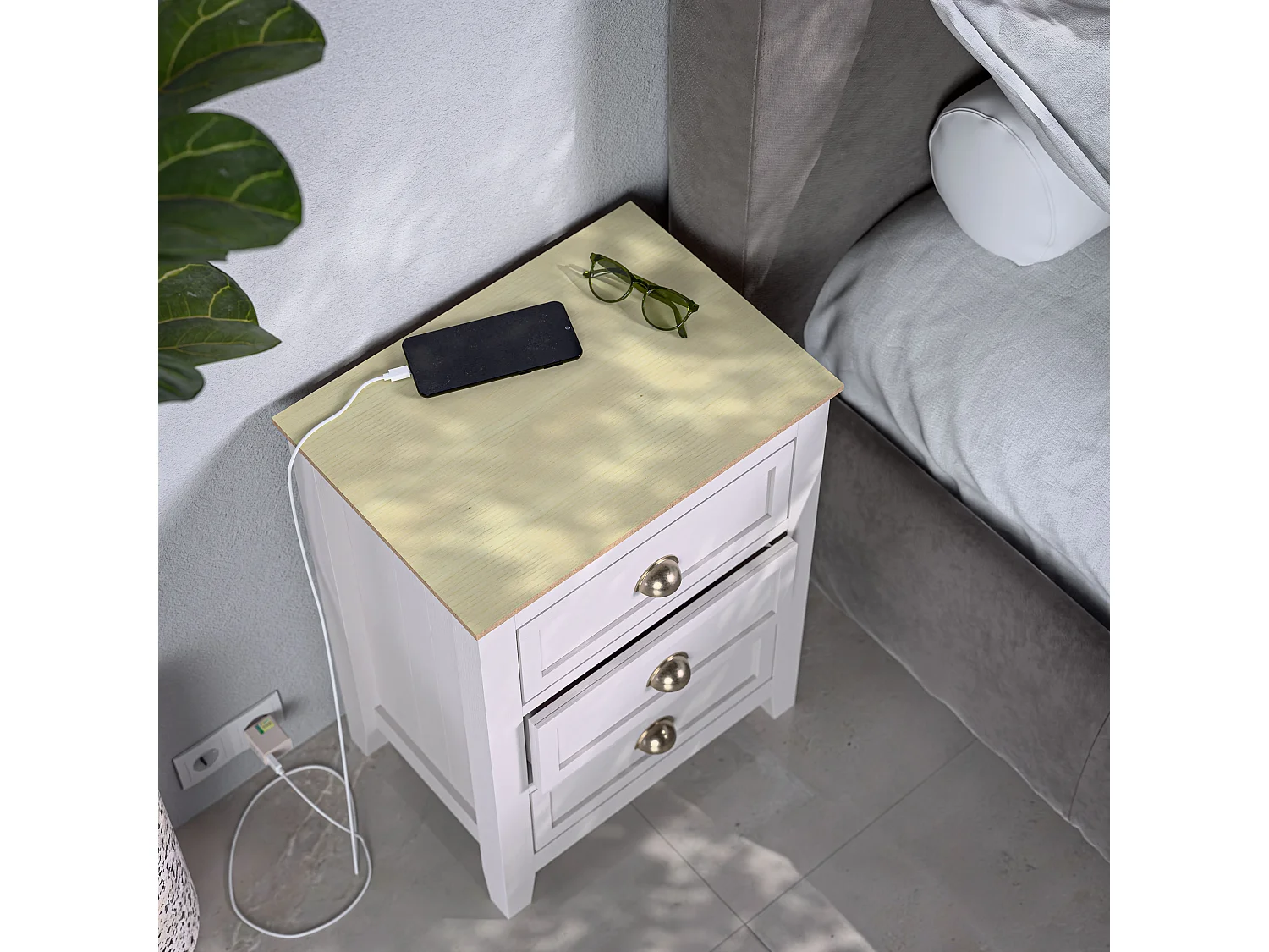 Panneau MDF Plaqué - Frêne - 60 x 60 cm