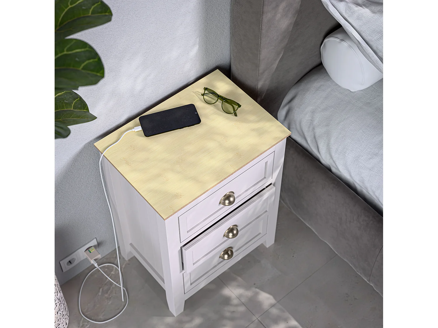 Panneau MDF Plaqué - Bambou - 60 x 60 cm