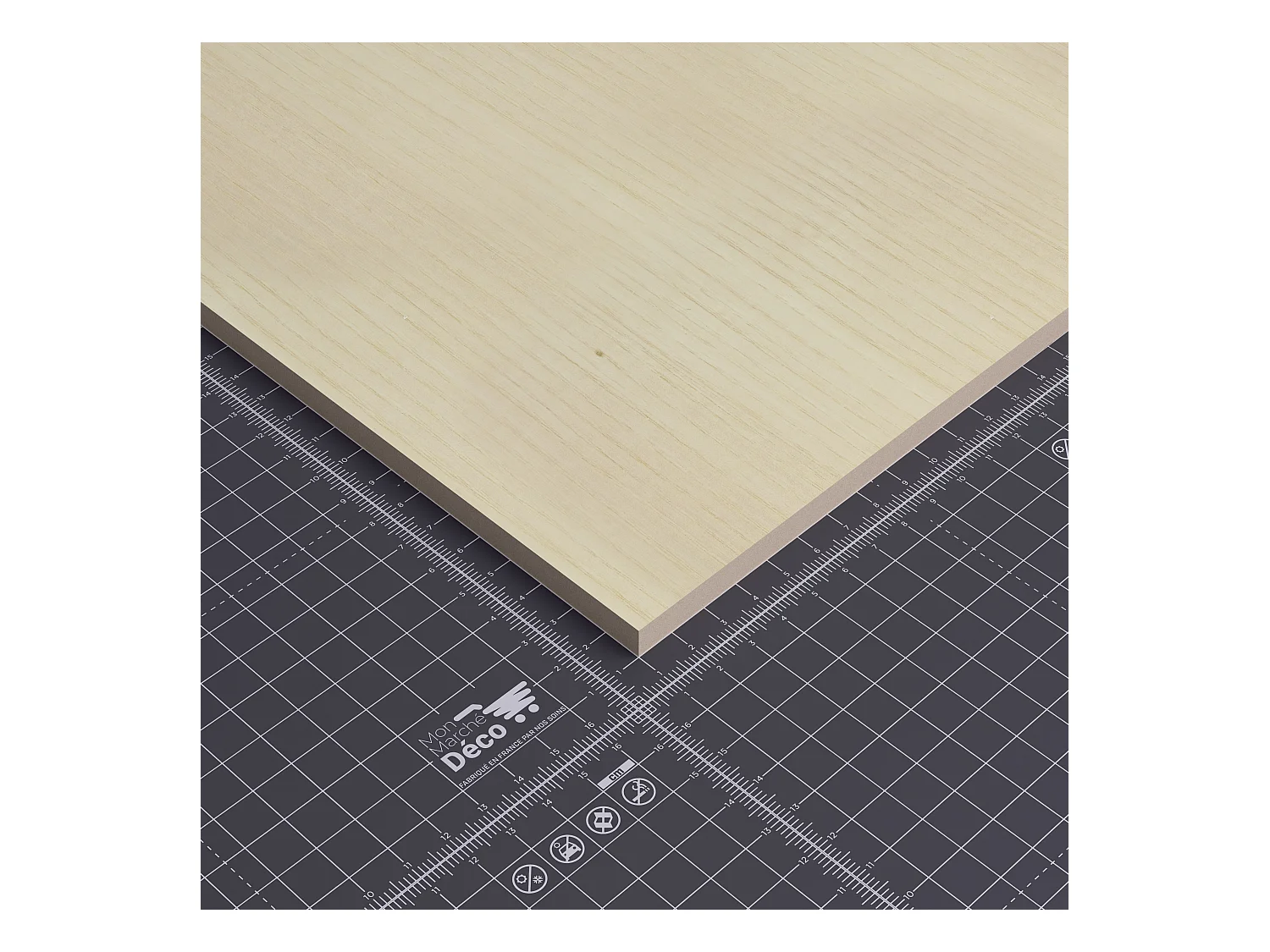 Panneau MDF Plaqué - Frêne - 60 x 120 cm