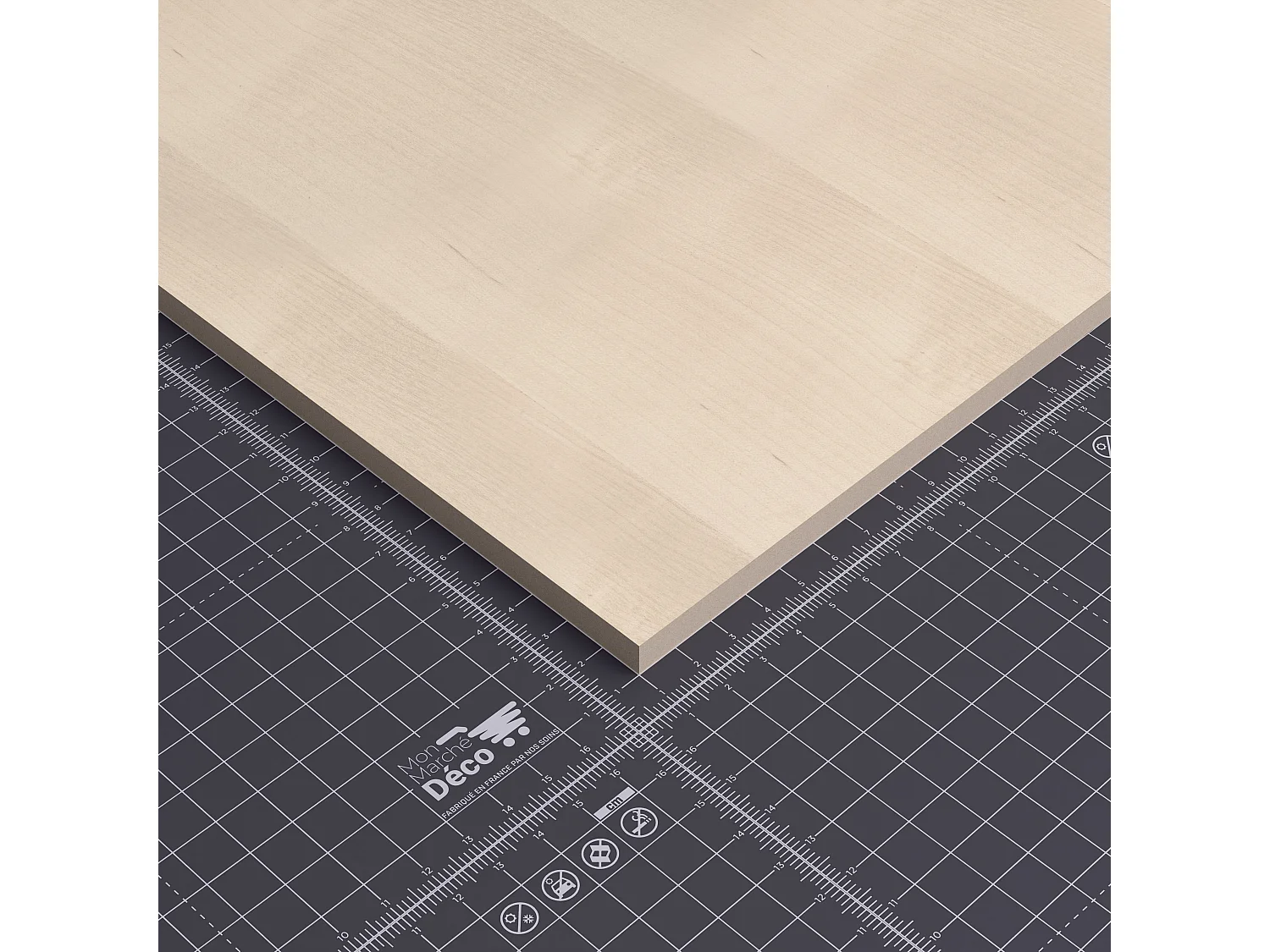 Panneau MDF Plaqué - Érable - 60 x 60 cm