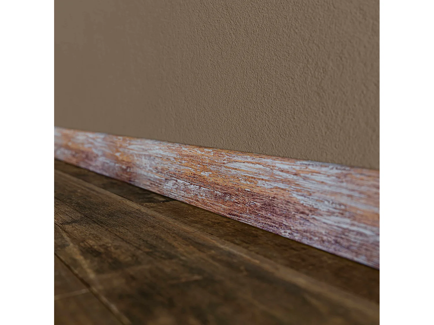 Plinthe Passe-Câble PVC 80 mm - Planche Vieillie - 2.60 m, Lot de 5