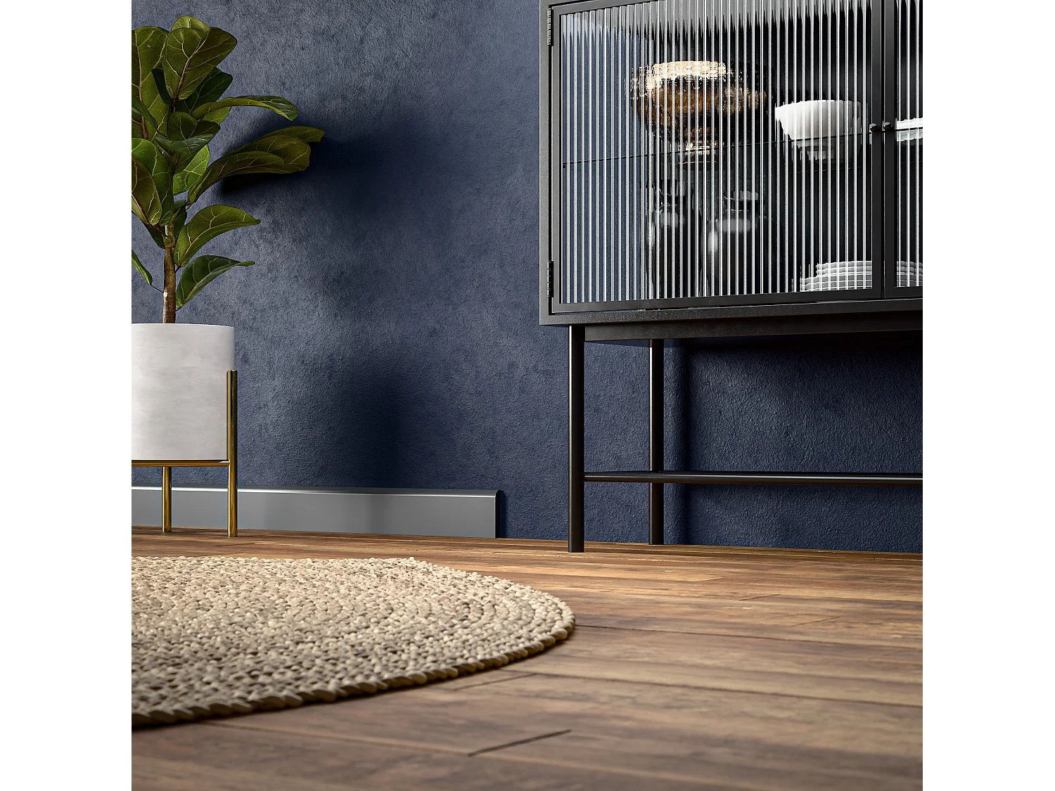 Paire d'Embouts de Plinthe Alvéolaire PVC - Anthracite