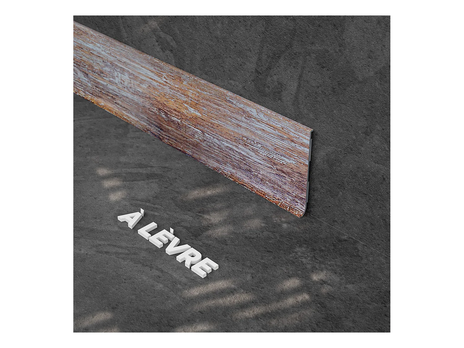 Plinthe à Lèvre PVC - Planche Vieillie - 2 m, Lot de 5