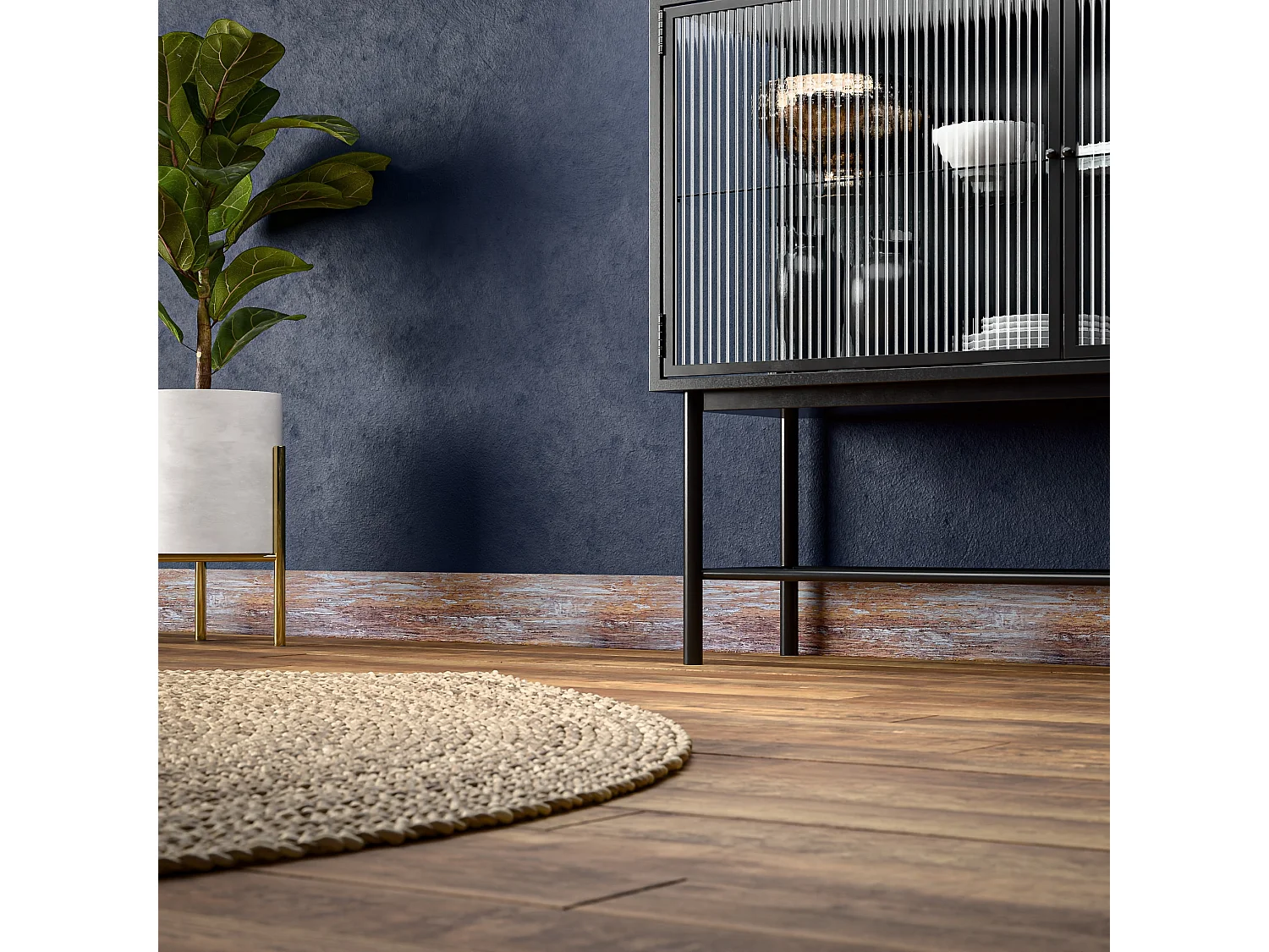 Plinthe à Lèvre PVC - Planche Vieillie - 2 m, Lot de 5