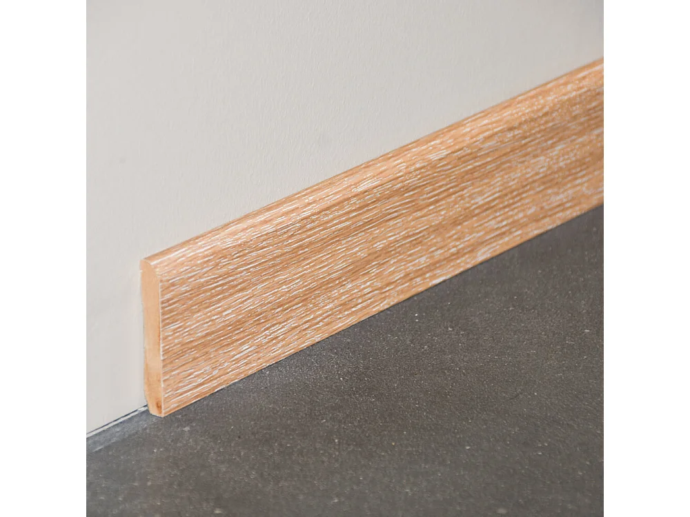 Plinthe MDF 2 m - Chêne Cérusé - Lot de 5 - 100 x 10 mm
