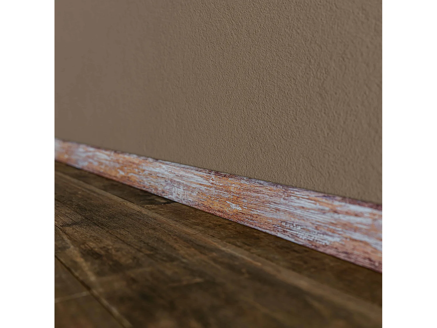 Plinthe Passe-Câble PVC 50 mm - Planche Vieillie - 2.60 m, Lot de 5