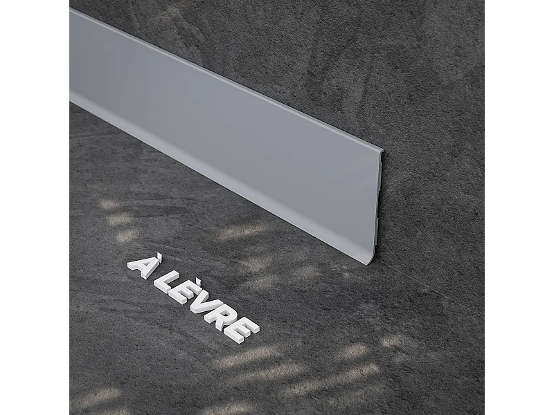 Plinthe à Lèvre PVC - Gris - 2 m, Lot de 5