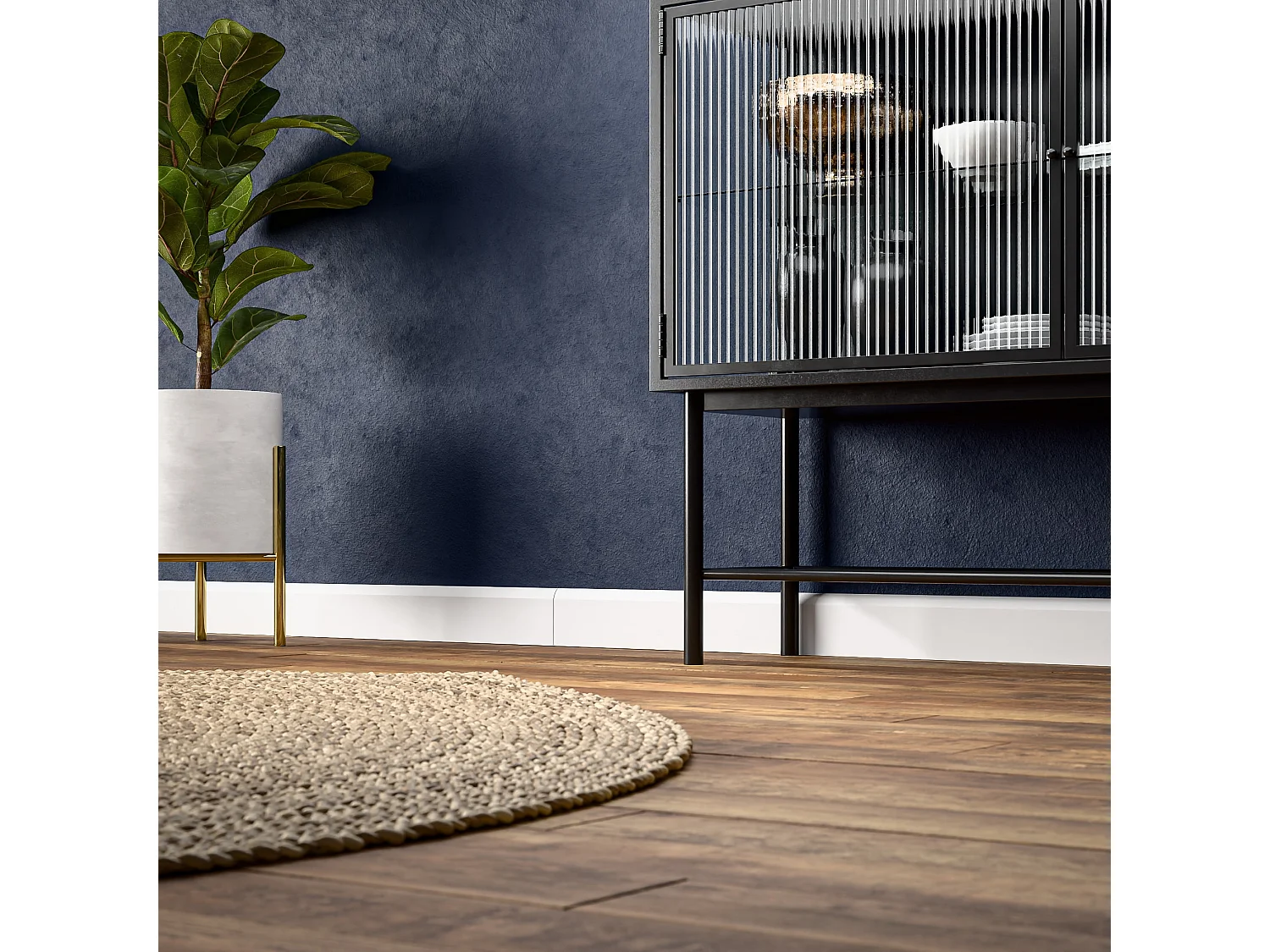 Plinthe MDF 2 m - Blanc - Lot de 5 - 80 x 14 mm