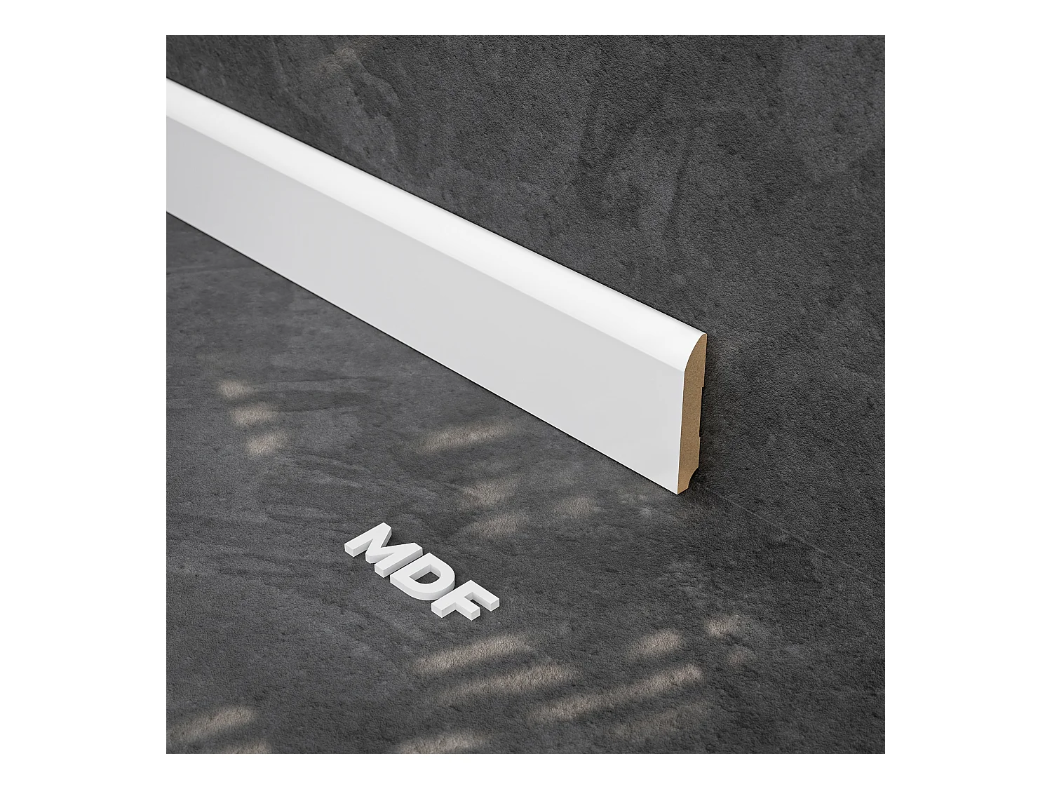 Plinthe MDF 2 m - Blanc - Lot de 5 - 80 x 14 mm