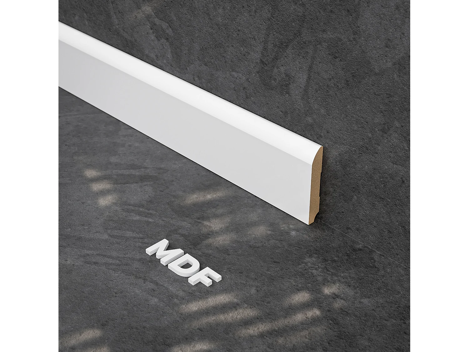 Plinthe MDF 2 m - Blanc - Lot de 5 - 80 x 14 mm