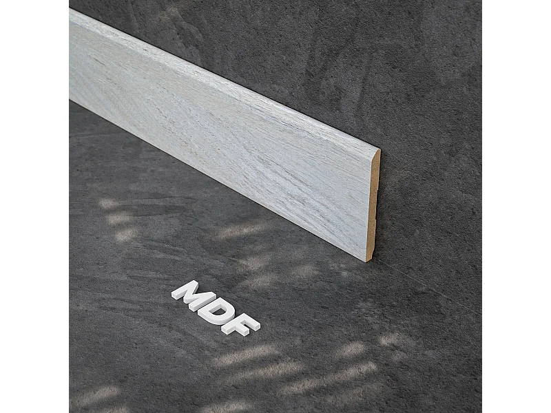 Plinthe MDF 2 m - Chêne Cendré - Lot de 5 - 100 x 10 mm
