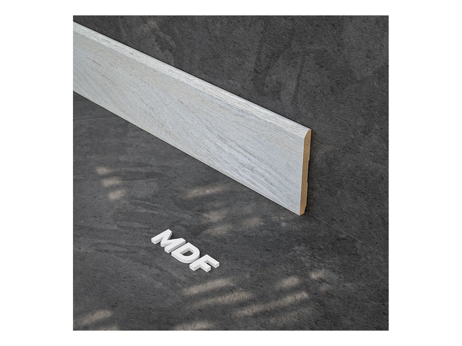 Plinthe MDF 2 m - Chêne Cendré - Lot de 5 - 100 x 10 mm