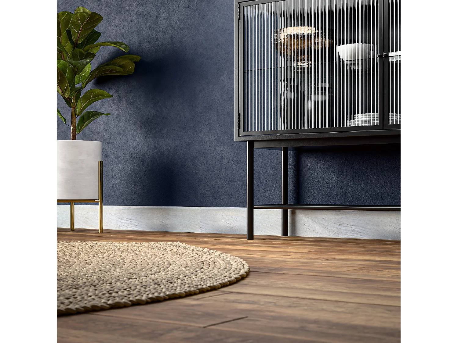 Plinthe MDF 2 m - Chêne Cendré - Lot de 5 - 100 x 10 mm