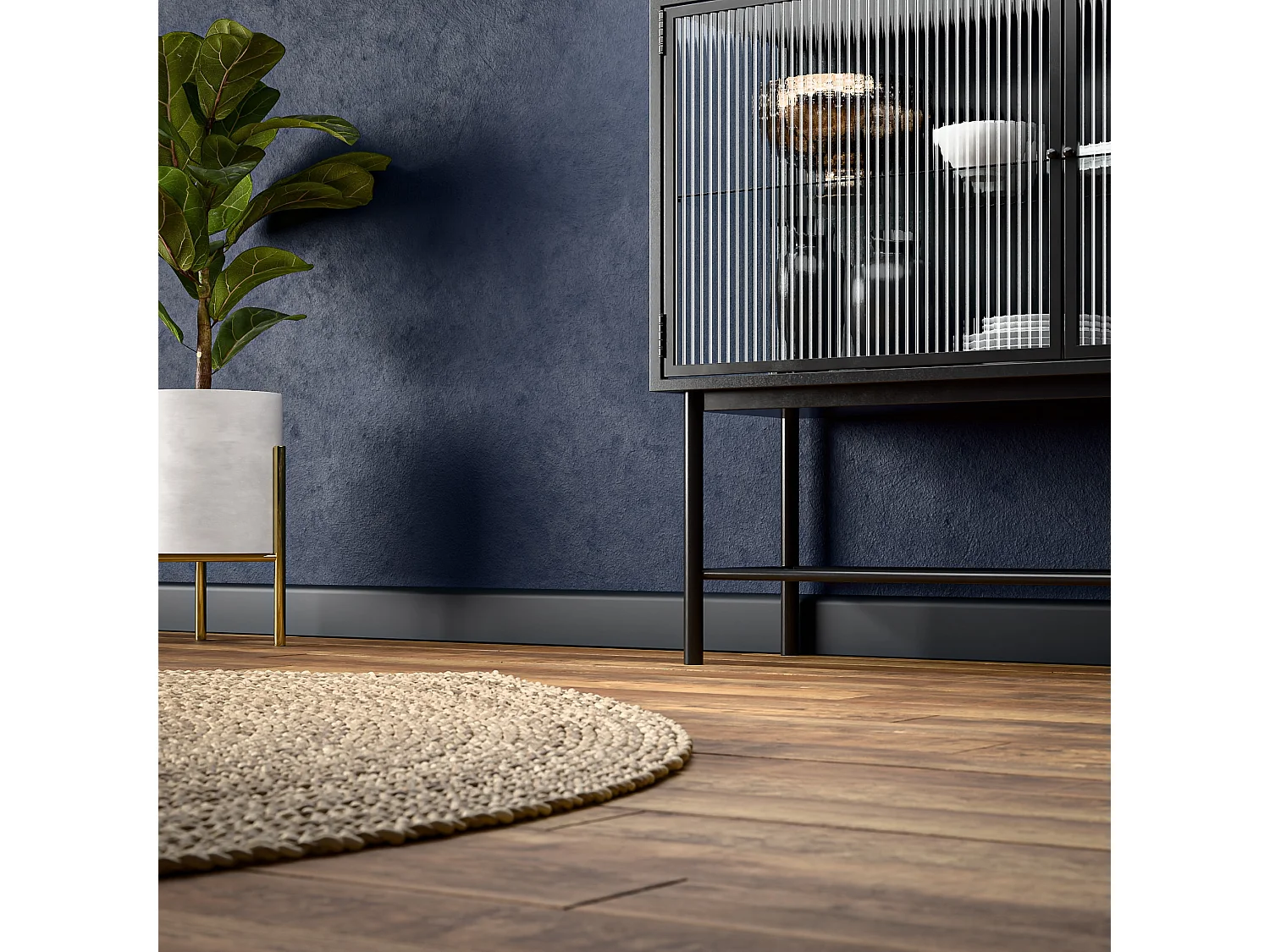 Plinthe Passe-Câble PVC 80 mm - Anthracite - 2.60 m, Lot de 5