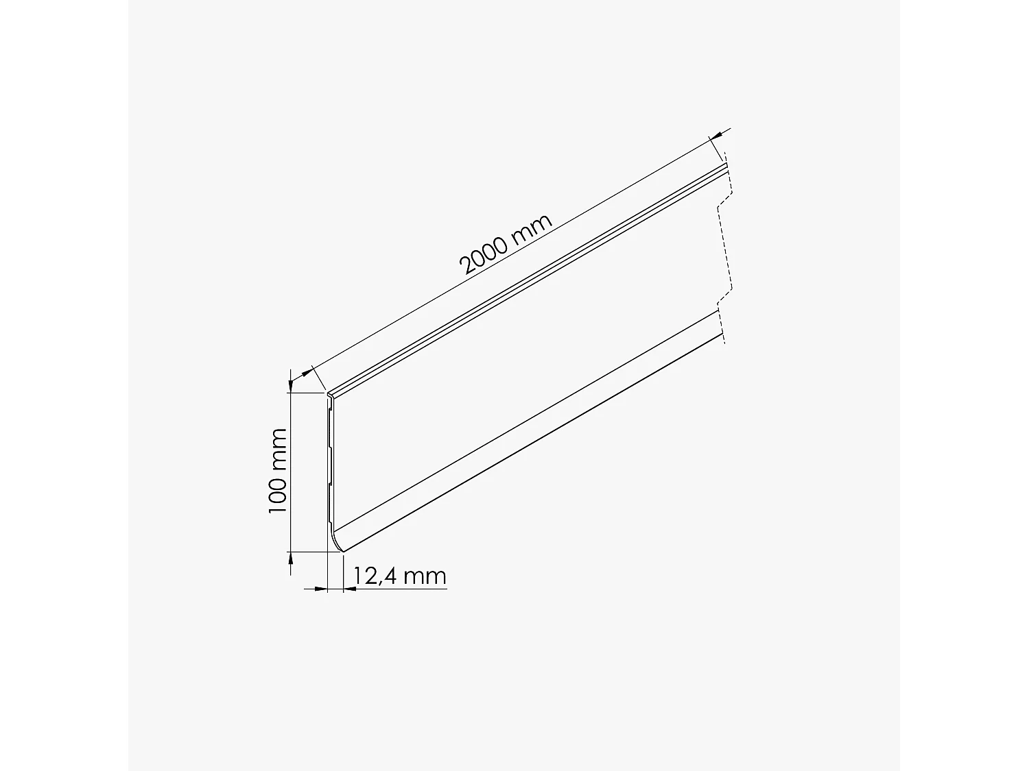 Plinthe à Lèvre PVC - Blanc - 2 m, Lot de 5