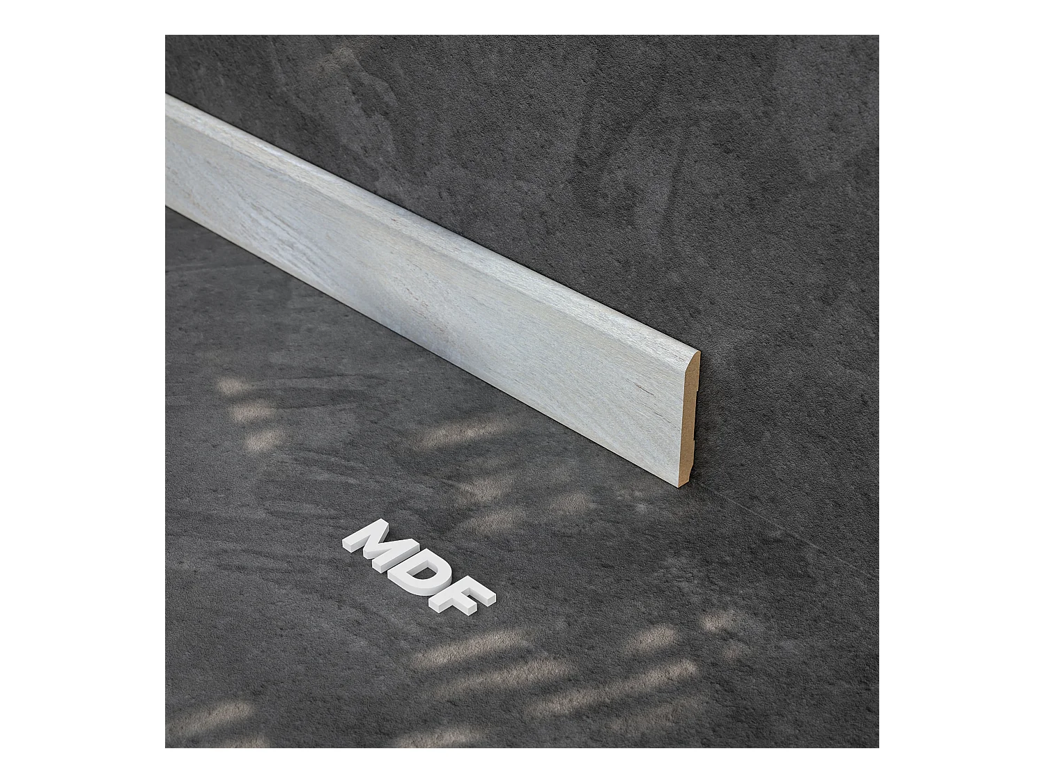 Plinthe MDF 2 m - Chêne Cendré - Lot de 5 - 70 x 10 mm