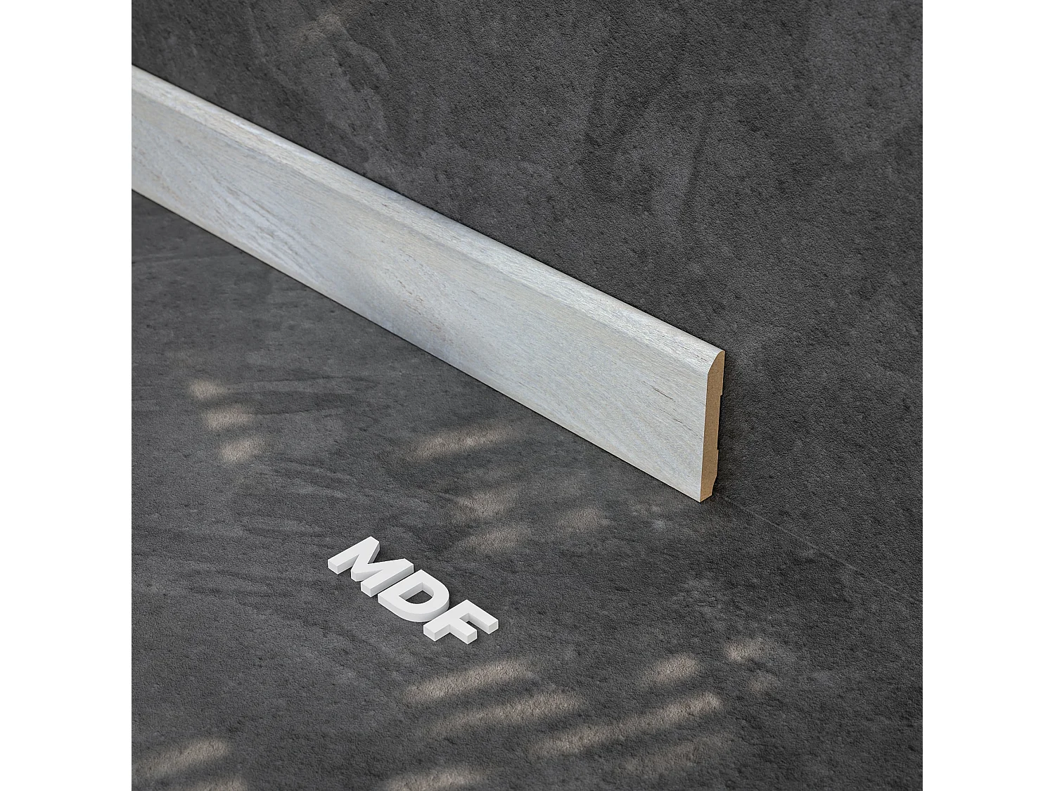 Plinthe MDF 2 m - Chêne Cendré - Lot de 5 - 70 x 10 mm