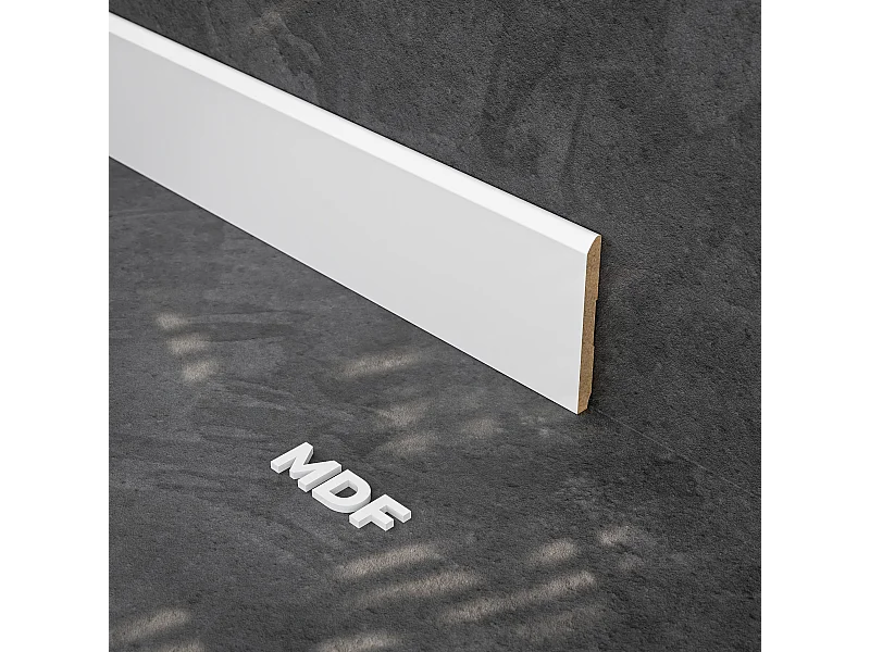 Plinthe MDF 2 m - Blanc - Lot de 5 - 100 x 10 mm
