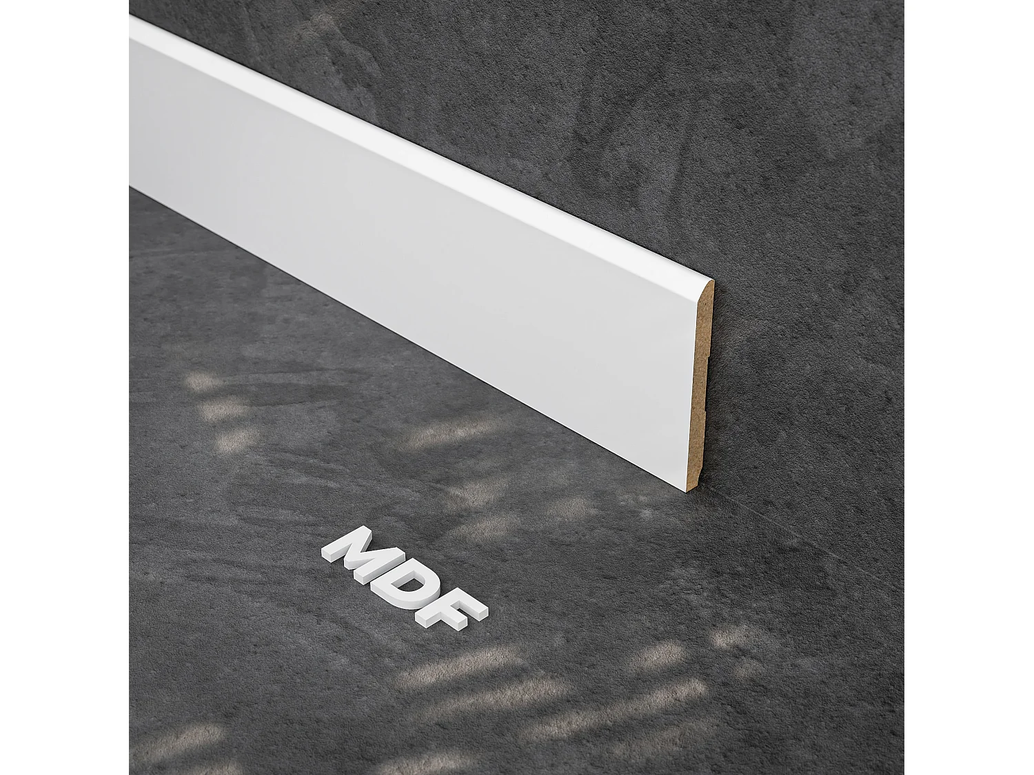 Plinthe MDF 2 m - Blanc - Lot de 5 - 100 x 10 mm