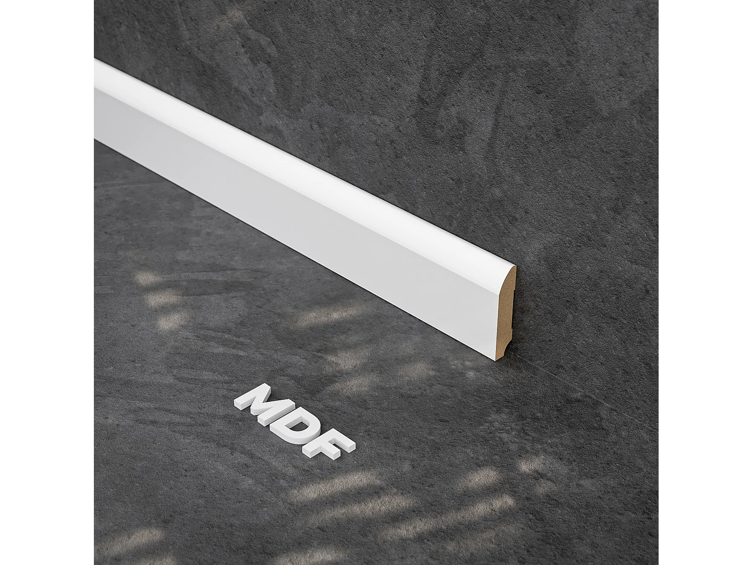 Plinthe MDF 2 m - Blanc - Lot de 5 - 60 x 14 mm