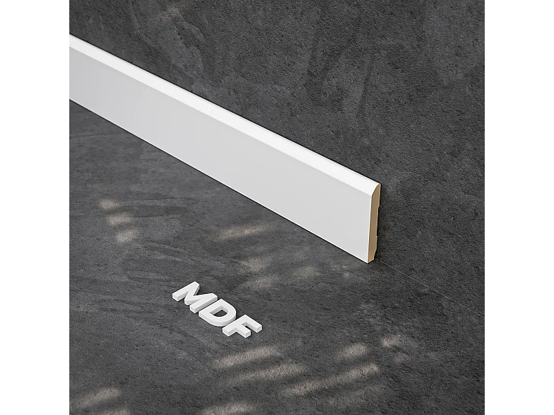 Plinthe MDF 2 m - Blanc - Lot de 5 - 70 x 10 mm