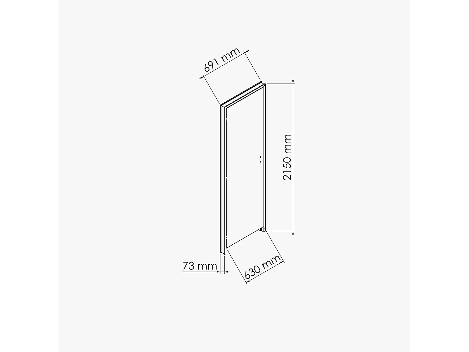 Bloc-Porte Blanc Laqué Plane H. 204 x l. 63 cm - Poussant Gauche