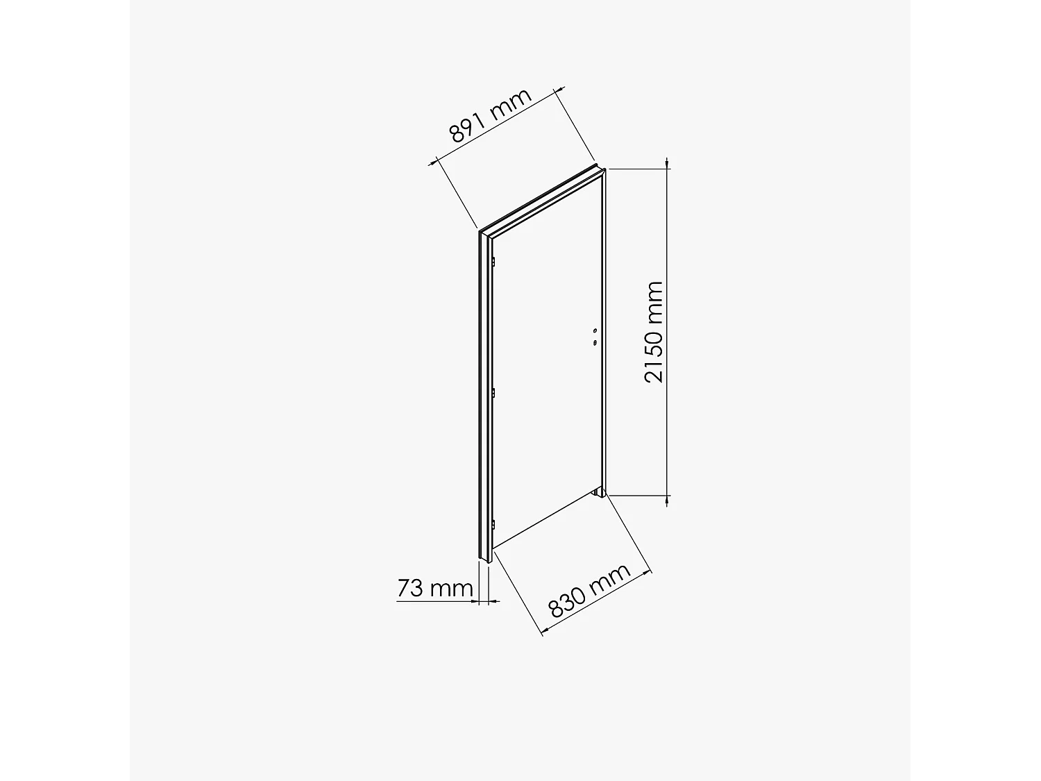 Bloc-Porte Blanc Laqué Plane H. 204 x l. 83 cm - Poussant Gauche