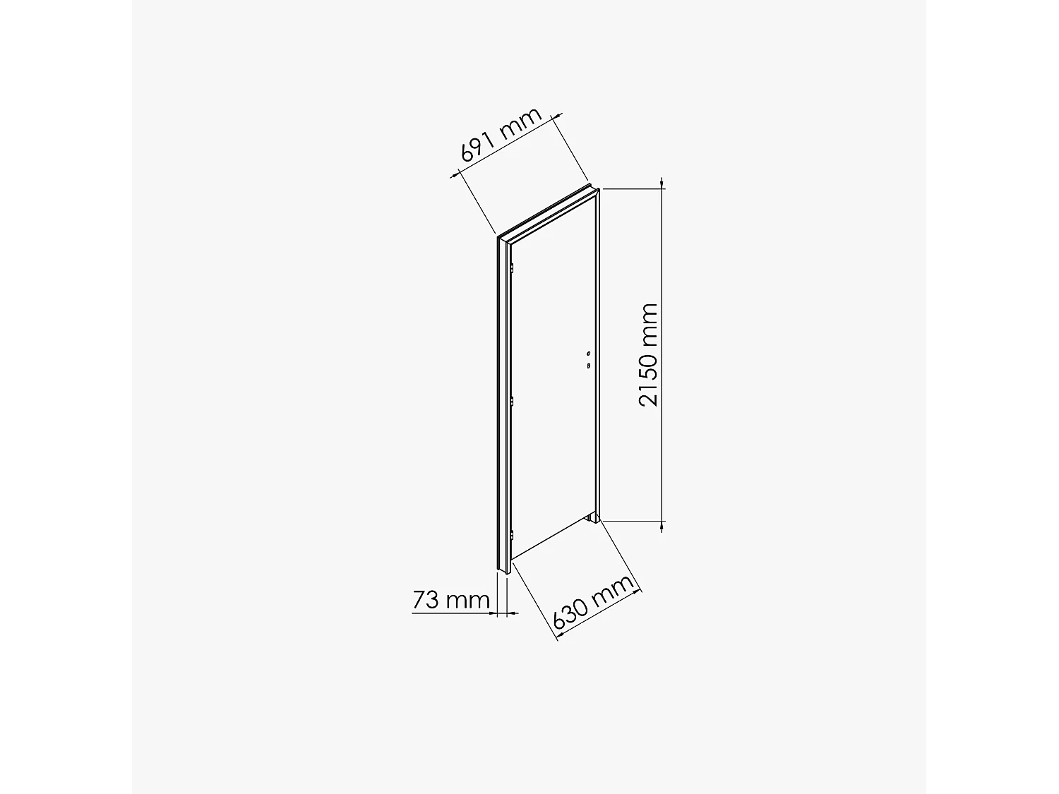 Bloc-Porte Blanc Laqué Plane H. 204 x l. 63 cm - Poussant Droit