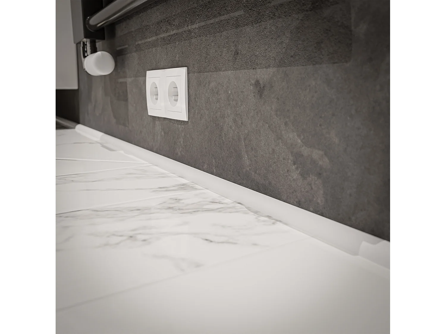 Quart de Rond PVC - Longueur 2.60 m - Blanc - Lot de 5