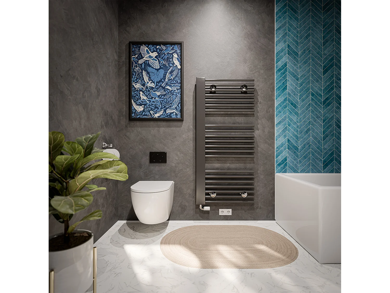 Quart de Rond PVC - Longueur 2.60 m - Blanc - Lot de 5