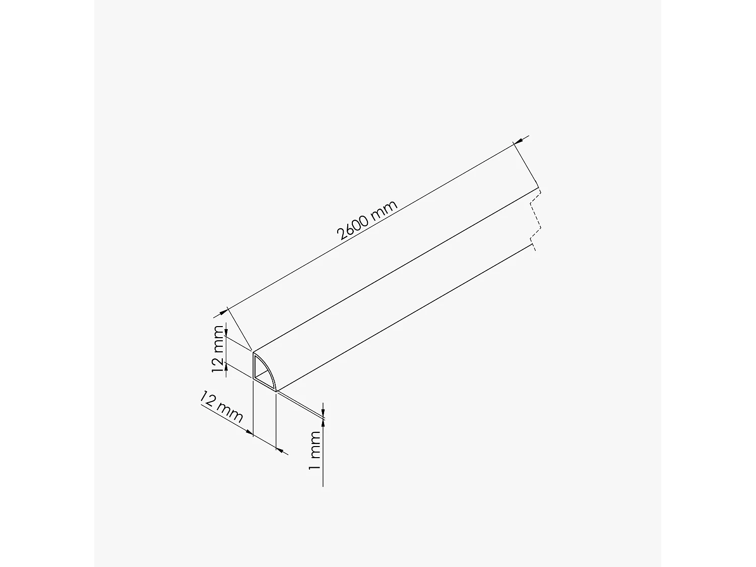 Quart de Rond PVC - Longueur 2.60 m - Blanc - Lot de 5