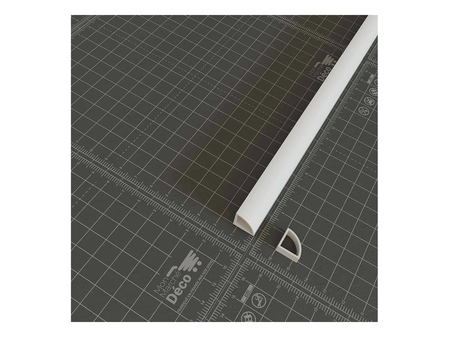 Quart de Rond PVC - Longueur 2.60 m - Blanc - Lot de 5