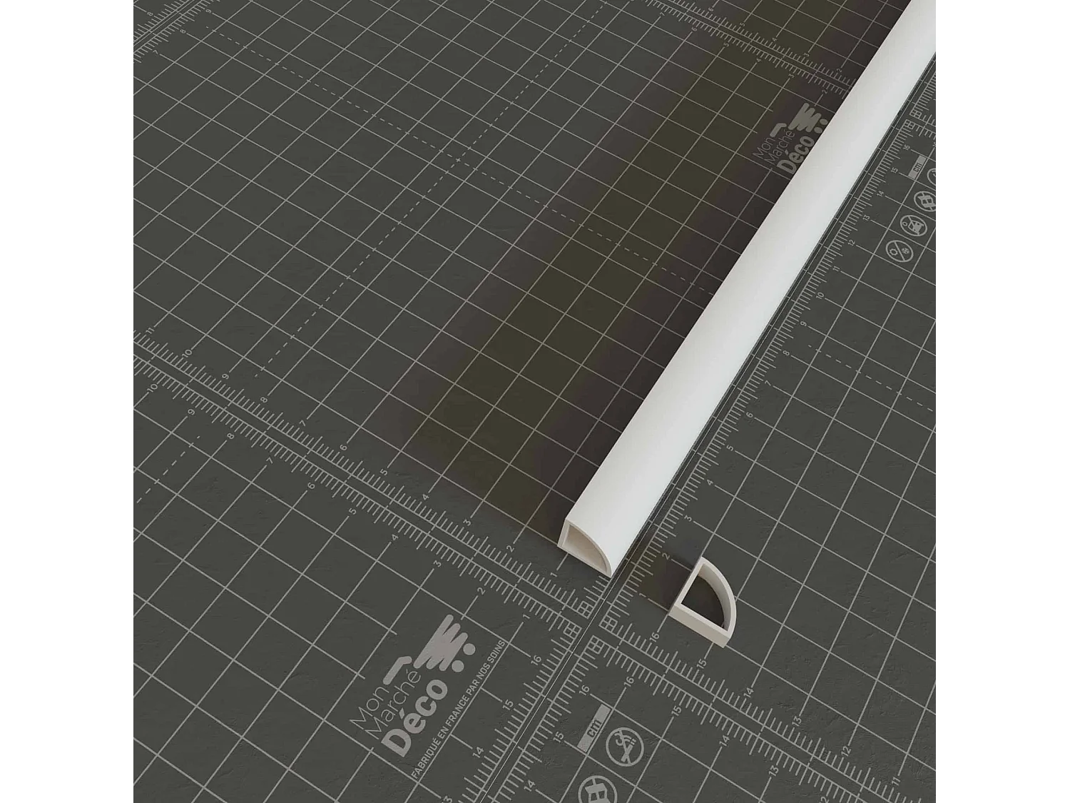 Quart de Rond PVC - Longueur 2.60 m - Blanc - Lot de 5