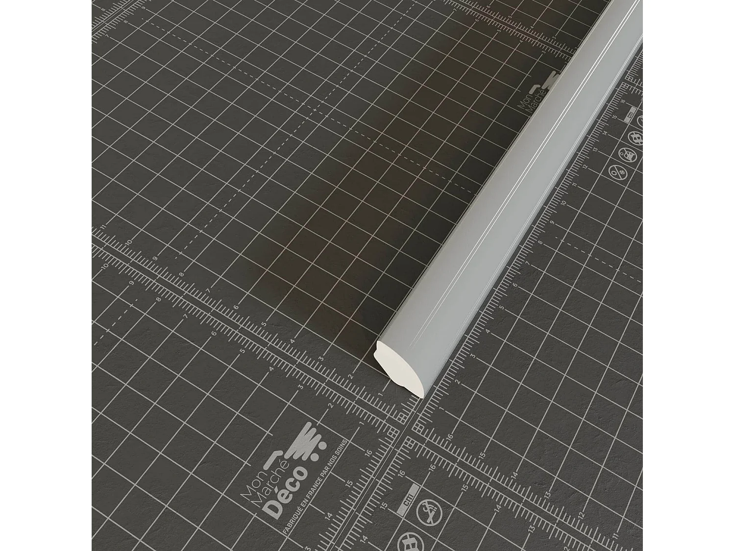 Quart de Rond PVC Cellulaire - Longueur 2.50 m - Lot de 5 - Gris