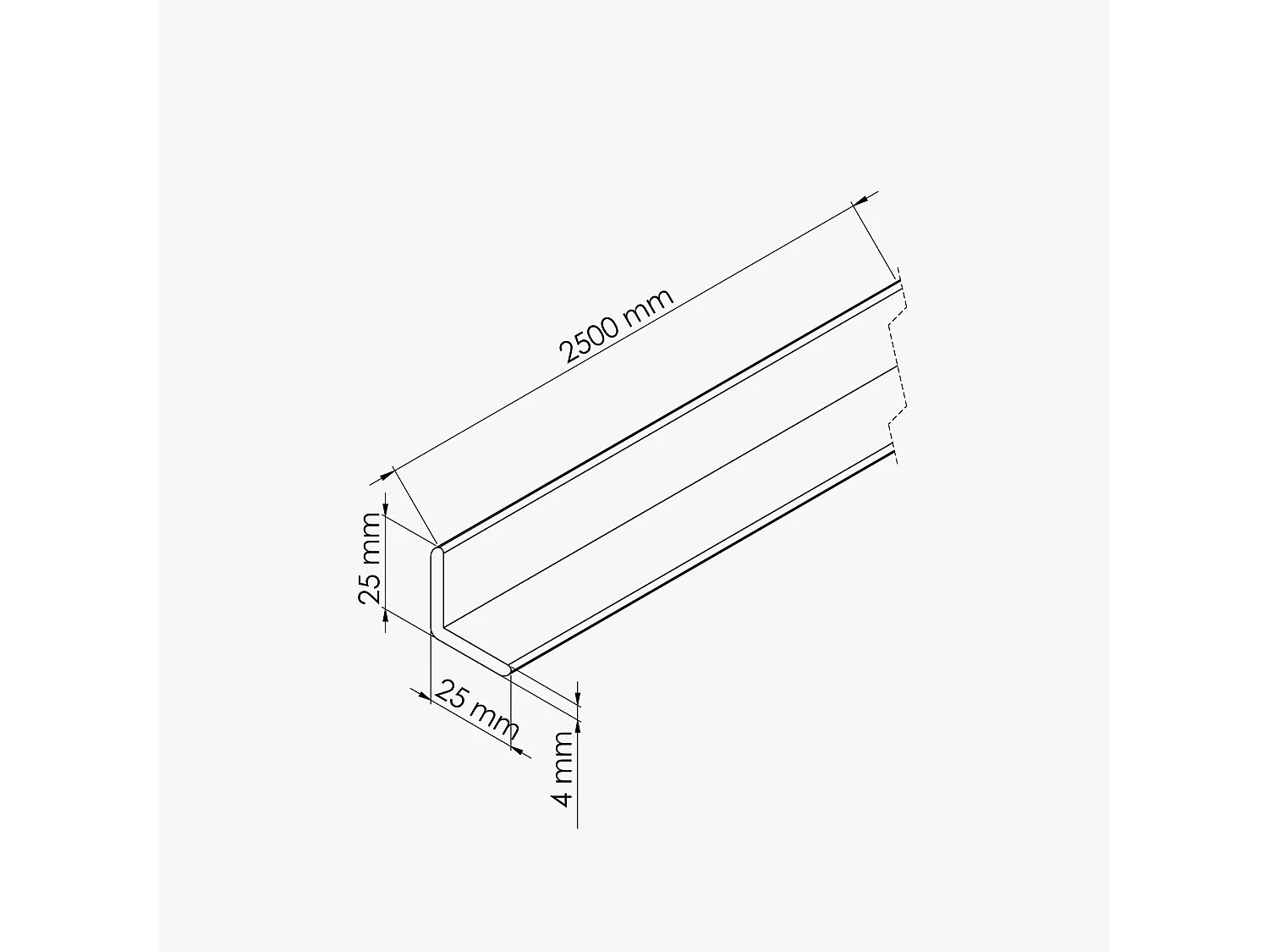 Baguette d'Angle PVC Cellulaire 25 mm - Longueur 2.50 m - Lot de 5 - Anthracite