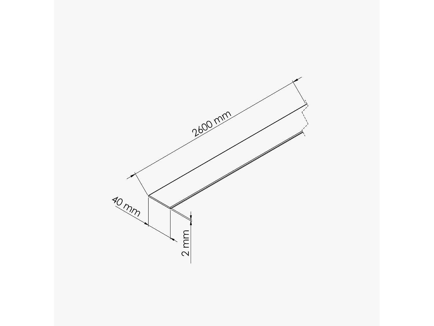 Profil Plat PVC 40 mm - Longueur 2.60 m - Lot de 5