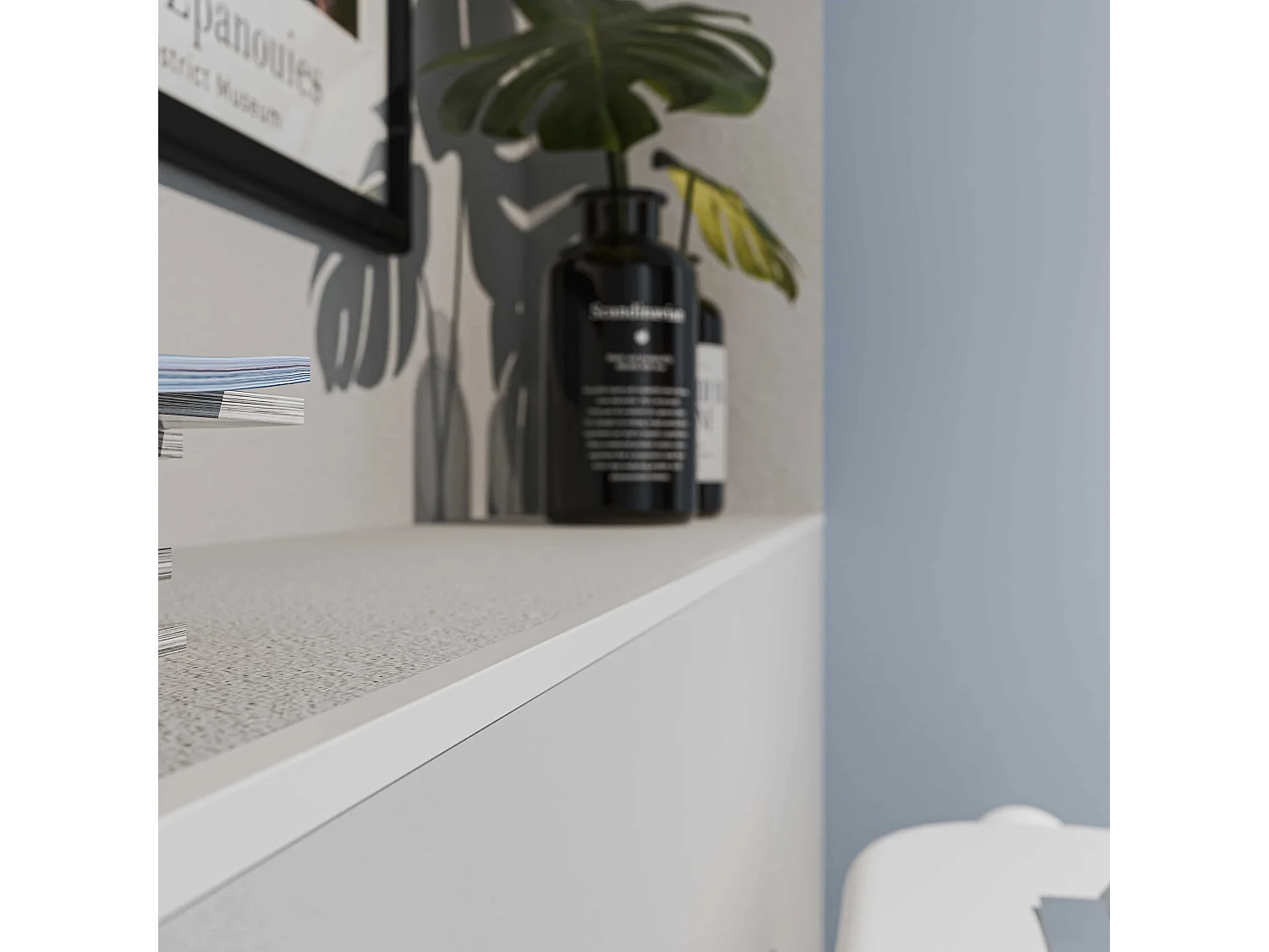 Cornière PVC - Longueur 2.60 m - Blanc - Lot de 5 - 1 x 1 cm