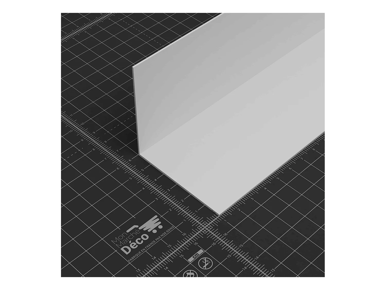 Cornière PVC 60 x 60 mm - Longueur 2.50 m - Blanc - Lot de 5