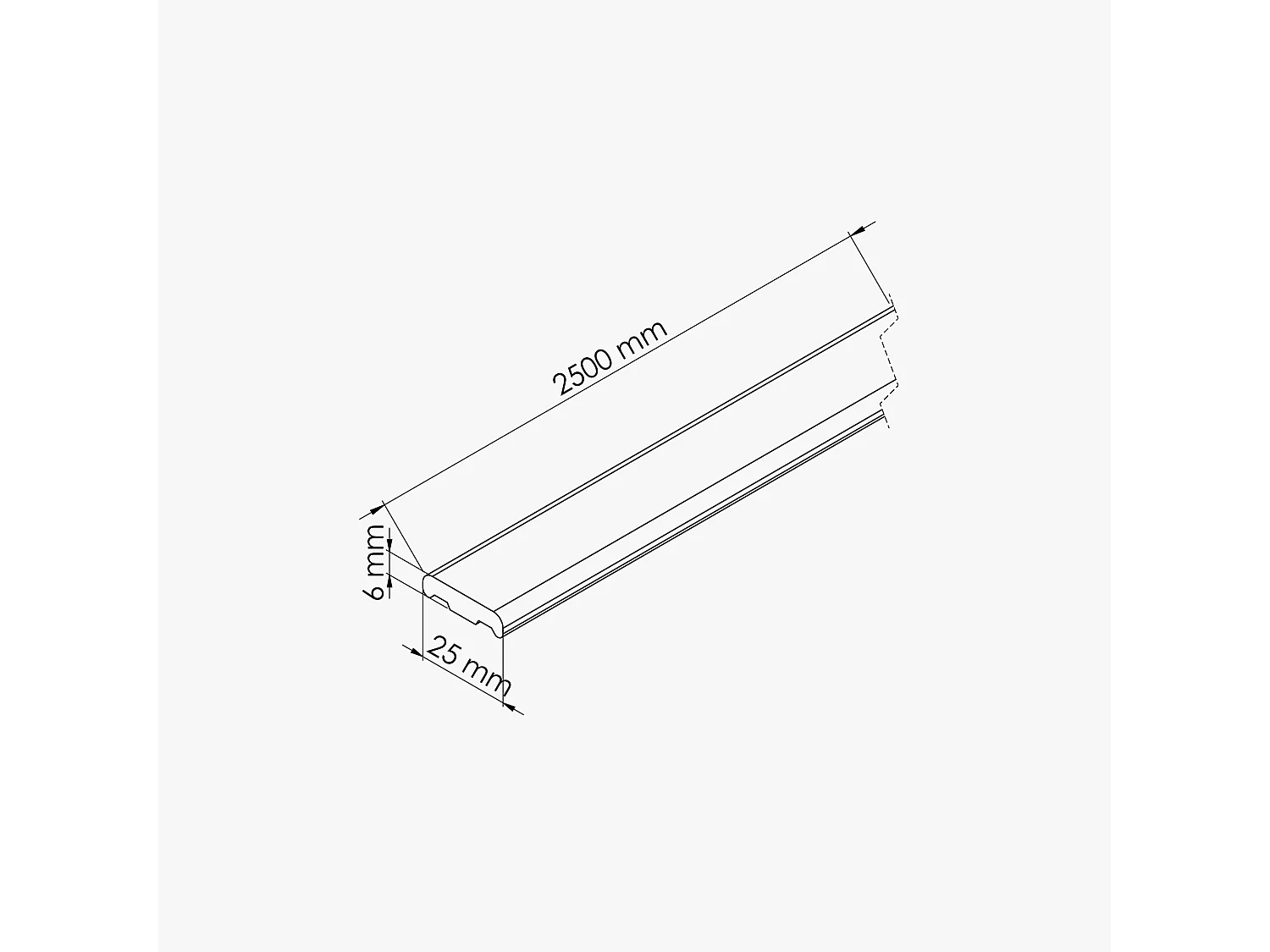 Champlat PVC Cellulaire 25 mm - Longueur 2.50 m - Lot de 5 - Gris