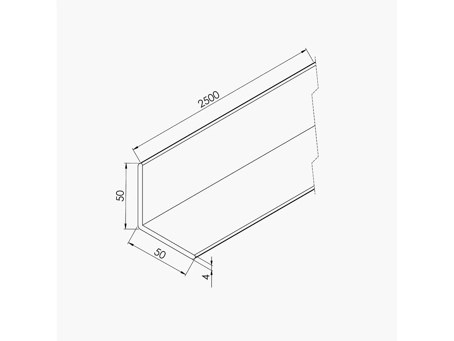 Baguette d'Angle PVC Cellulaire 50 mm - Longueur 2.50 m - Blanc - Lot de 5