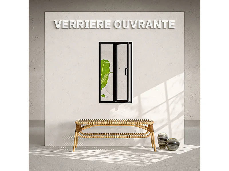 Verrière Ouvrante en Acier 2 Carreaux - Noir
